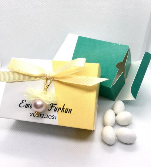 İncili Kare Şeker Kutusu