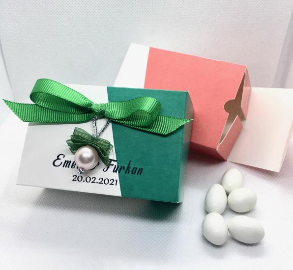 İncili Kare Şeker Kutusu